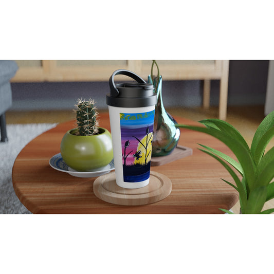 Spring White 15oz Stainless Steel Travel Mug