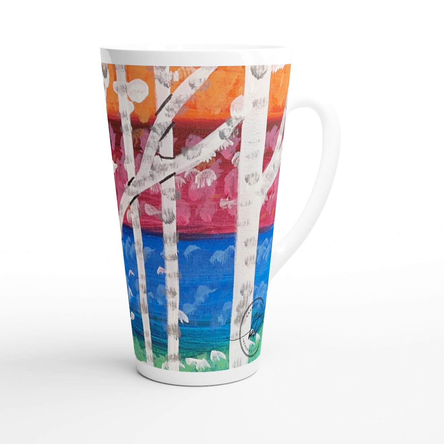 Bright Trees Latte 17oz Ceramic Mug